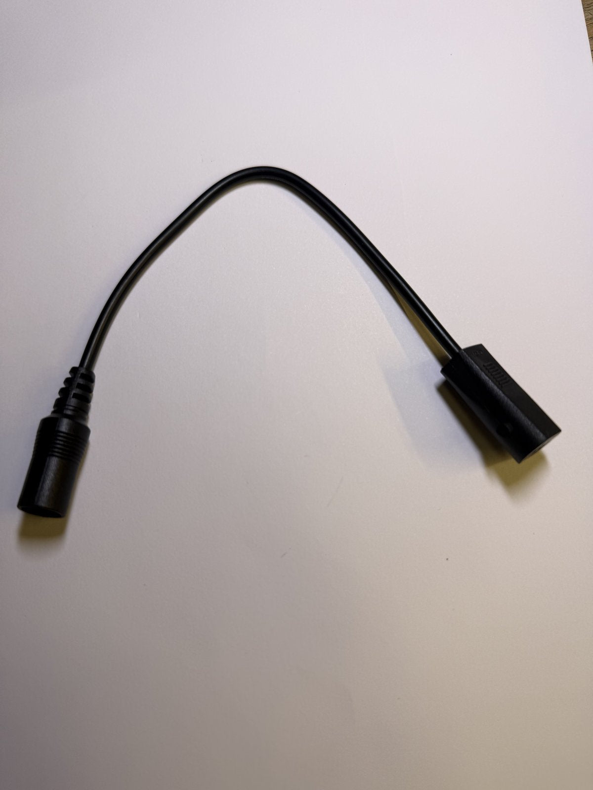 5.5mm x 2.1mm DC Socket Wire Extension Cable to  2 Pin Spade T Shape Socket