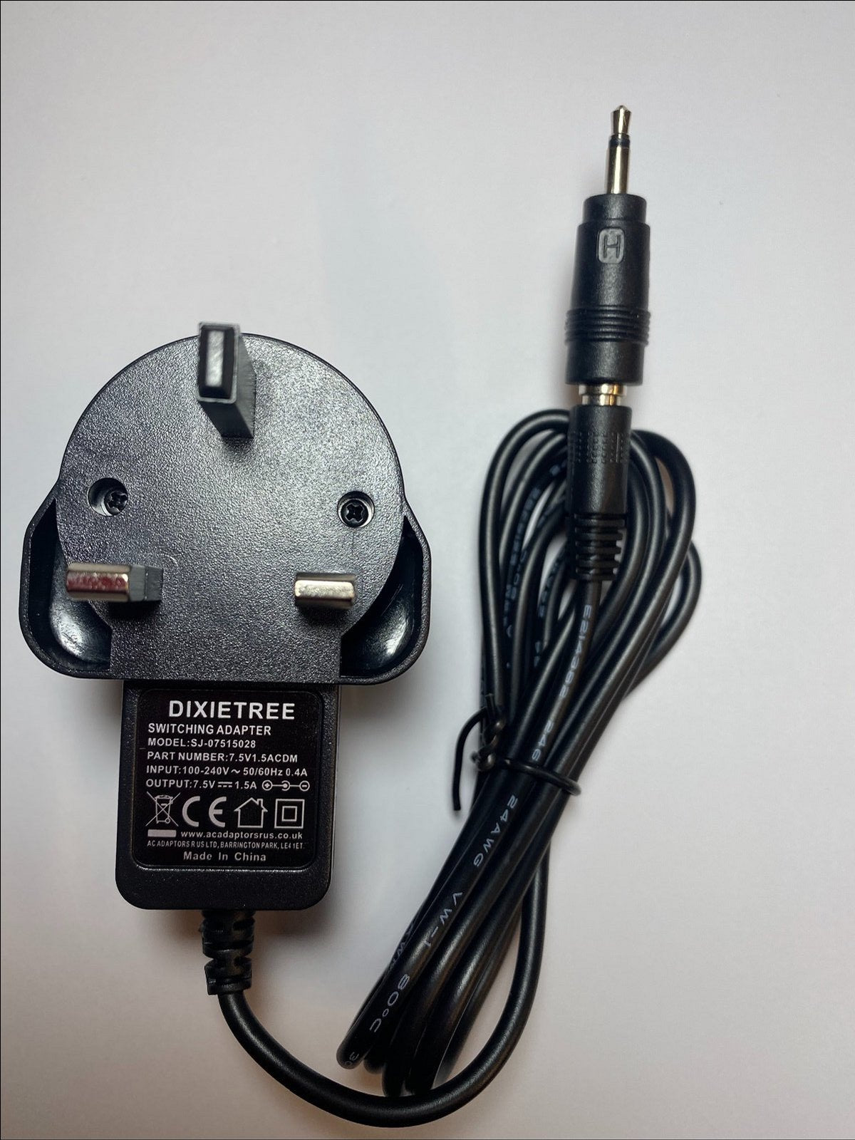 Replacement 7.5V AC-DC Adaptor Power Supply for Leica Rugby 100 Laser Level
