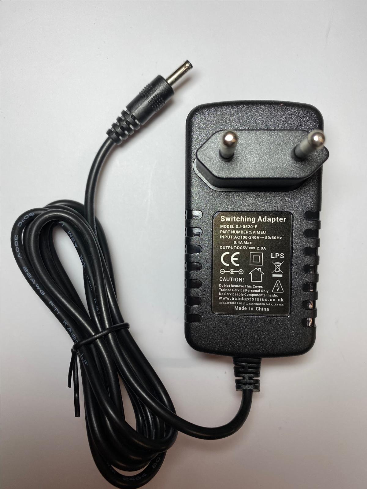 EU 5V Mains AC Adaptor Charger for Archos Generation 8 101 10.1" Android Tablet