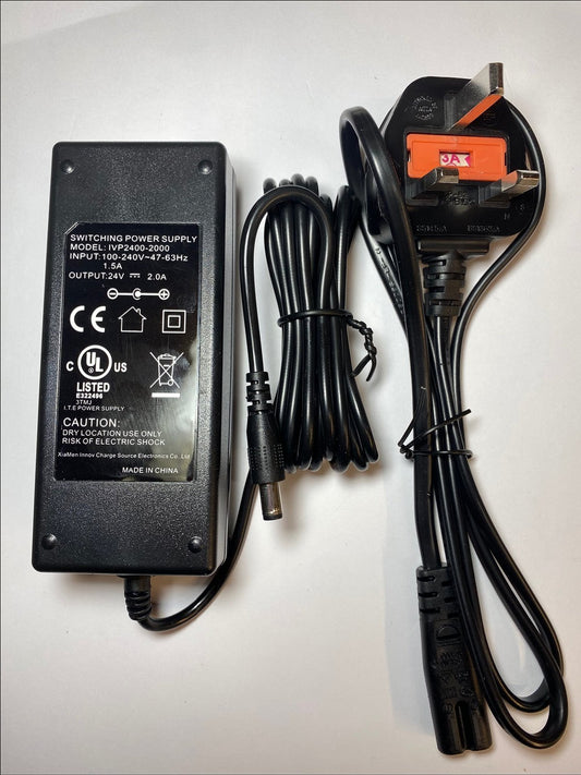 24V 1.75~2A Up to 48Watts AC Adaptor Power Supply for Logitech G25 Racing Wheel