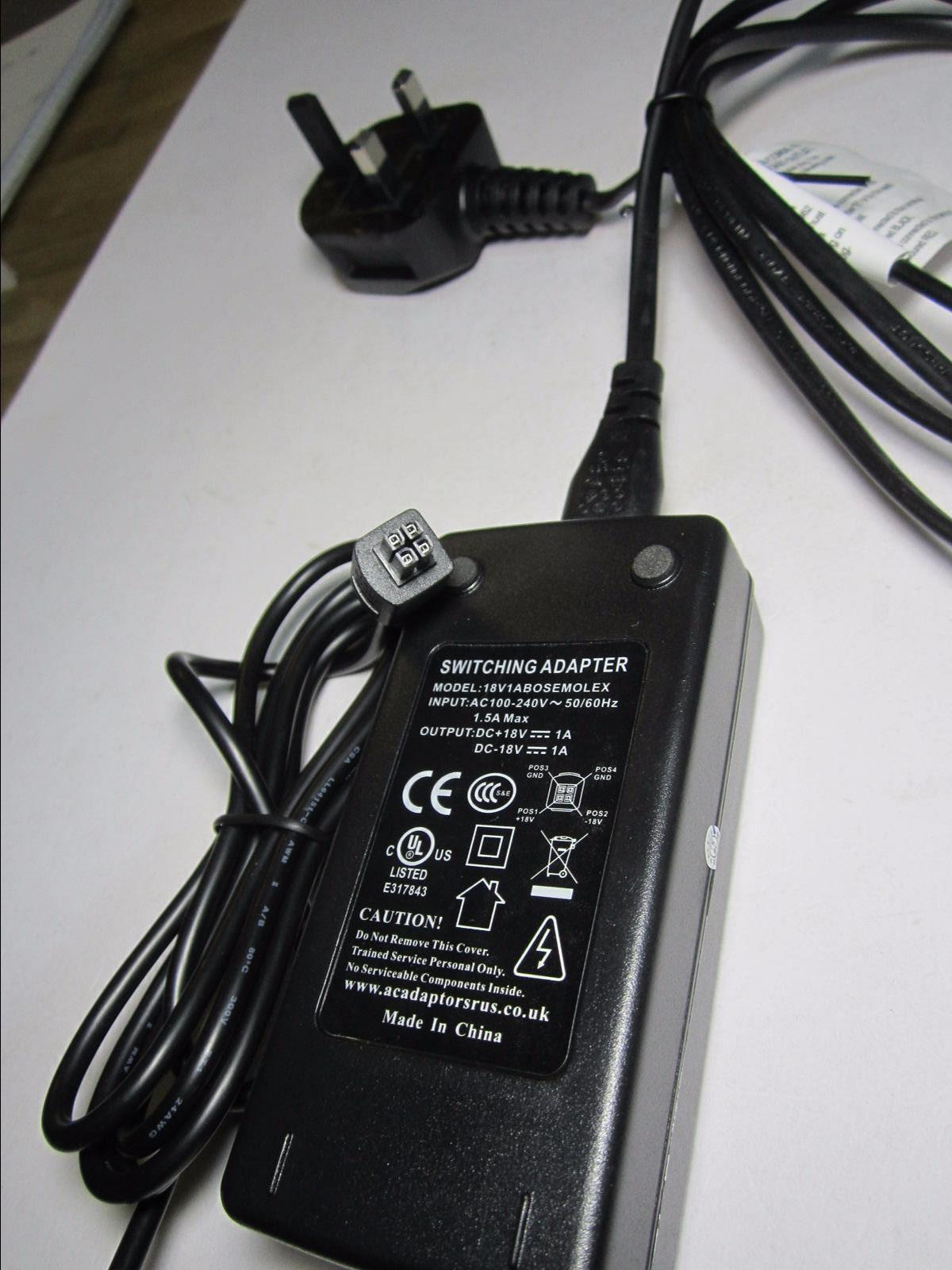 Replacement 18V +- 1A AC Power Adaptor Charger for Bose SoundDock Series 1 One