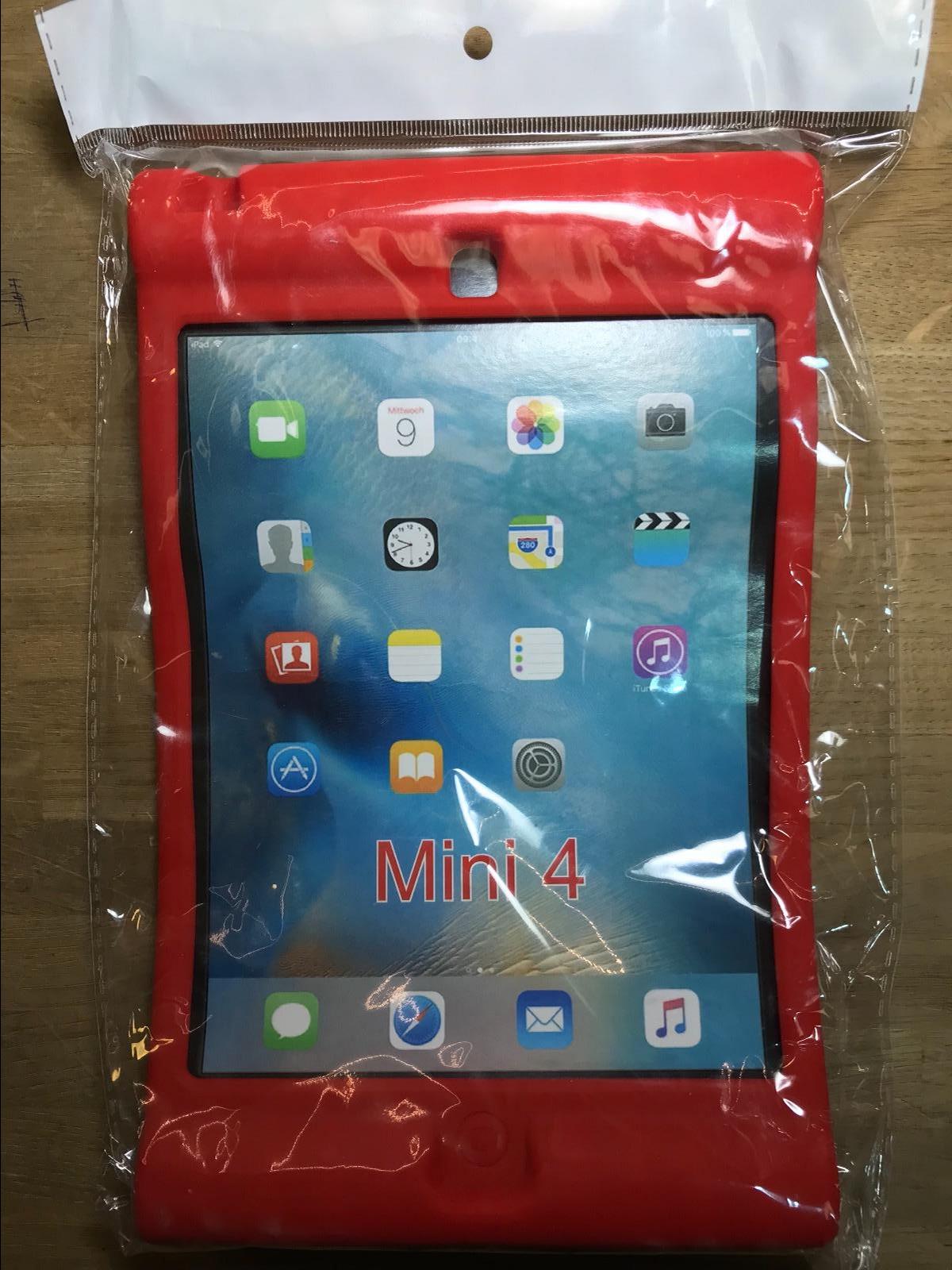 Kids Toddler Childs Red Shockproof Rubber Dropproof Skin Case Ipad Mini 4