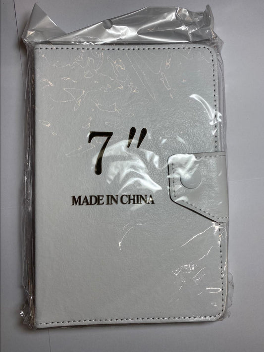 7" White Multi Angle Leather Folder Case for STOREX eZee'Tab701 Android Tablet