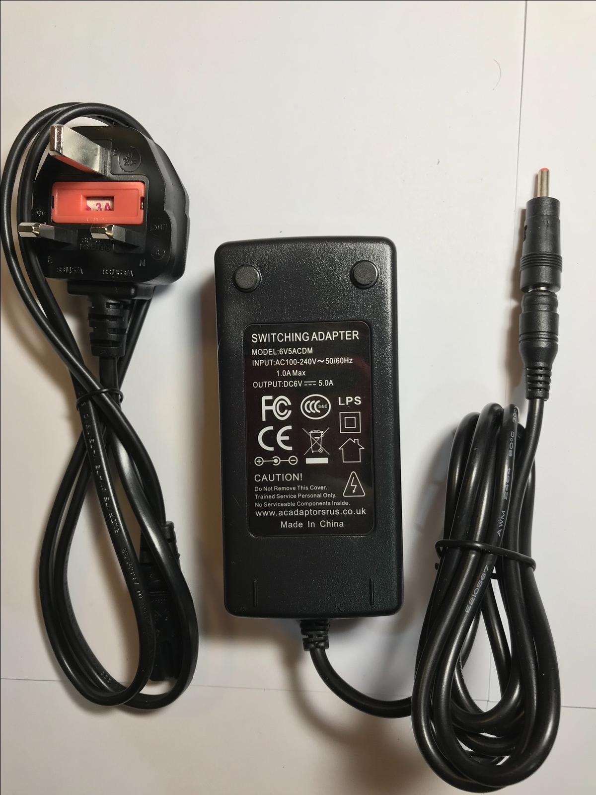 Replacement for 6V 3000mA AC-DC Adaptor Power Supply with 3.5mm Tip Connector