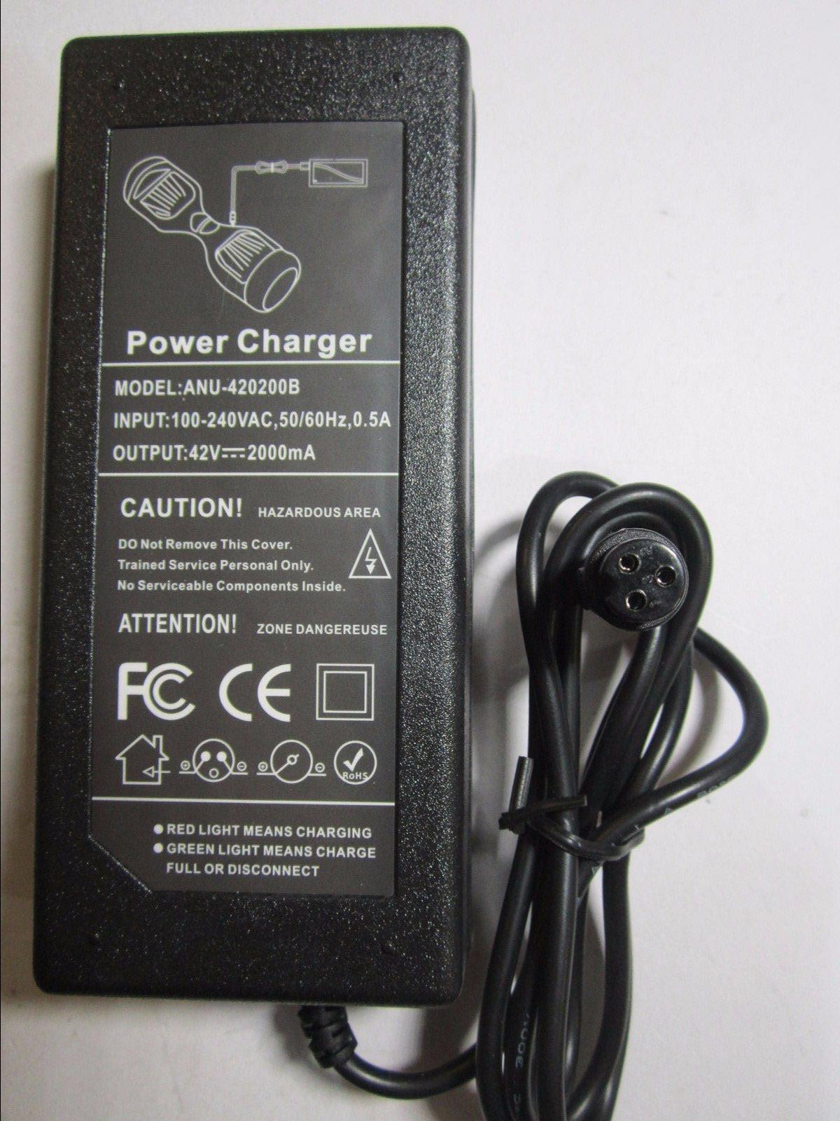UK Plug Replacement for 42V 2000mA Power Charger THY-422000 3 Pin Hole Connector