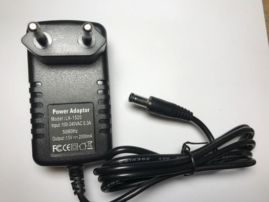EU 15V 2000mA 2A AC-DC Switching Adapter Charger 5.5mmx2.5mm/2.1mm