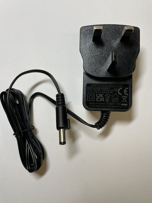 Replacement 34V Battery Charger for 1-5-138756 VAX Cordless Slim Vac SlimVac