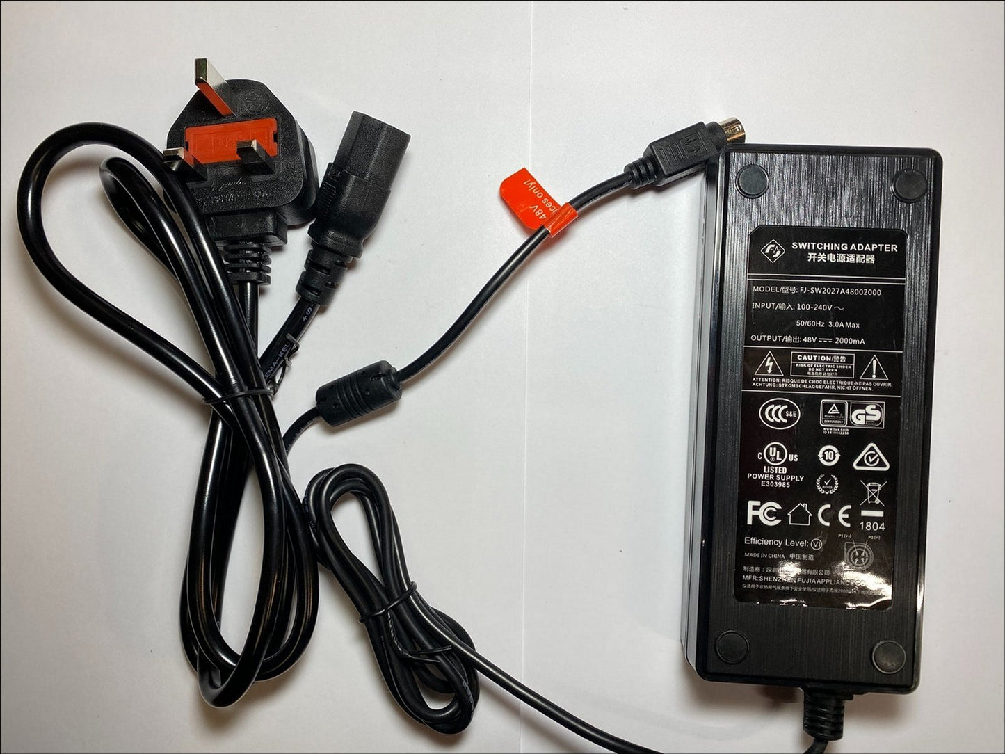 Replacement for 48V 2000mA Switching Adapter model FJ-SW2027A48002000 4 Pin