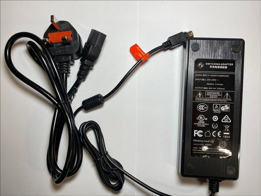 Replacement for 48V 2000mA Switching Adapter model FJ-SW2027A48002000 4 Pin