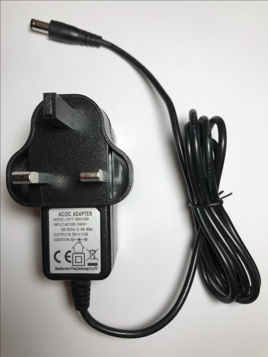 Genuine 9.0V 1.0A AC/DC Adapter model HYT-0901000 5.5mm x 2.1mm UK Plug