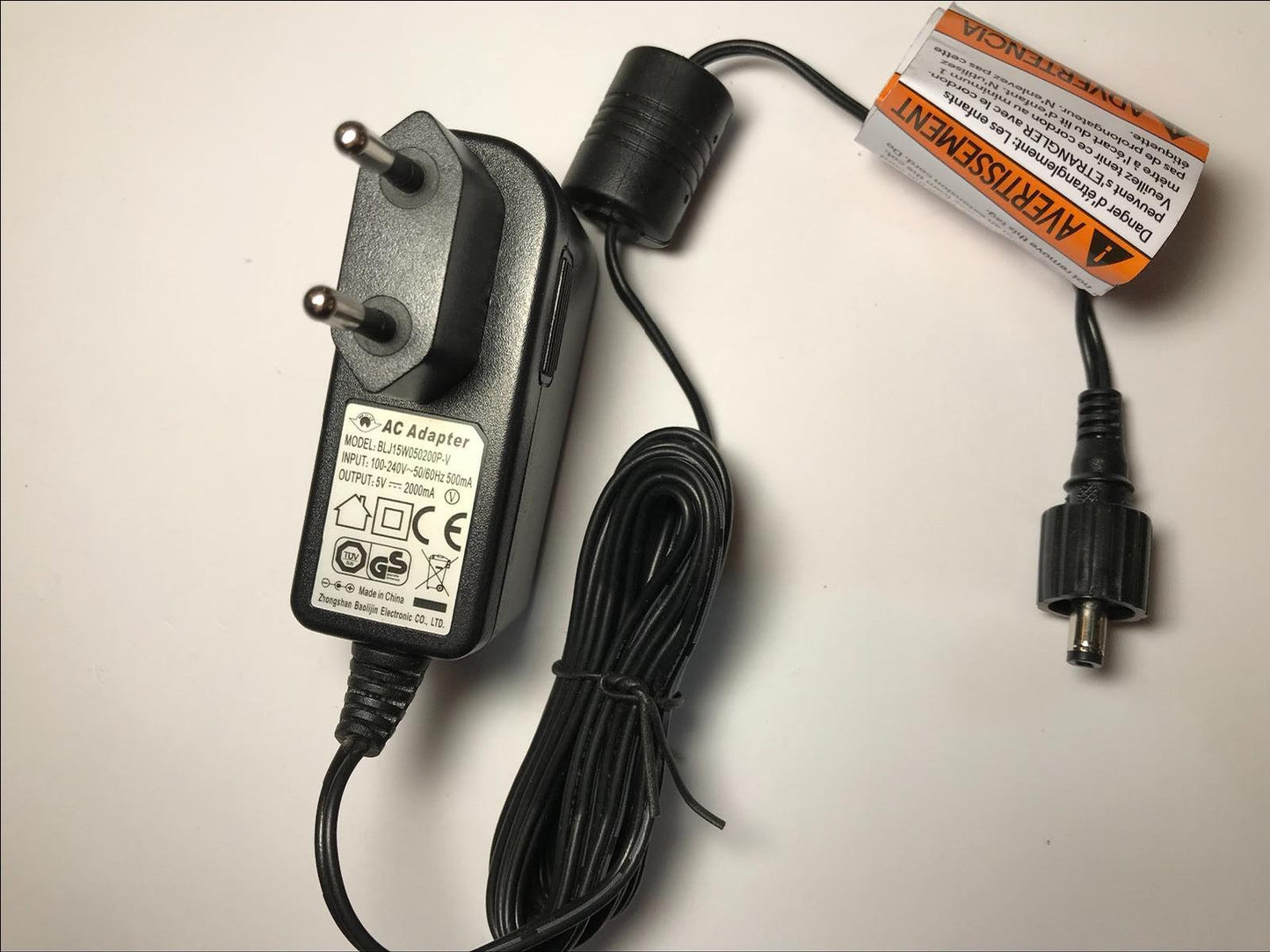 EU AC Adapter 5V 2000mA Charger for Motorola Focus 73 Connect HD Outdoor Monitor