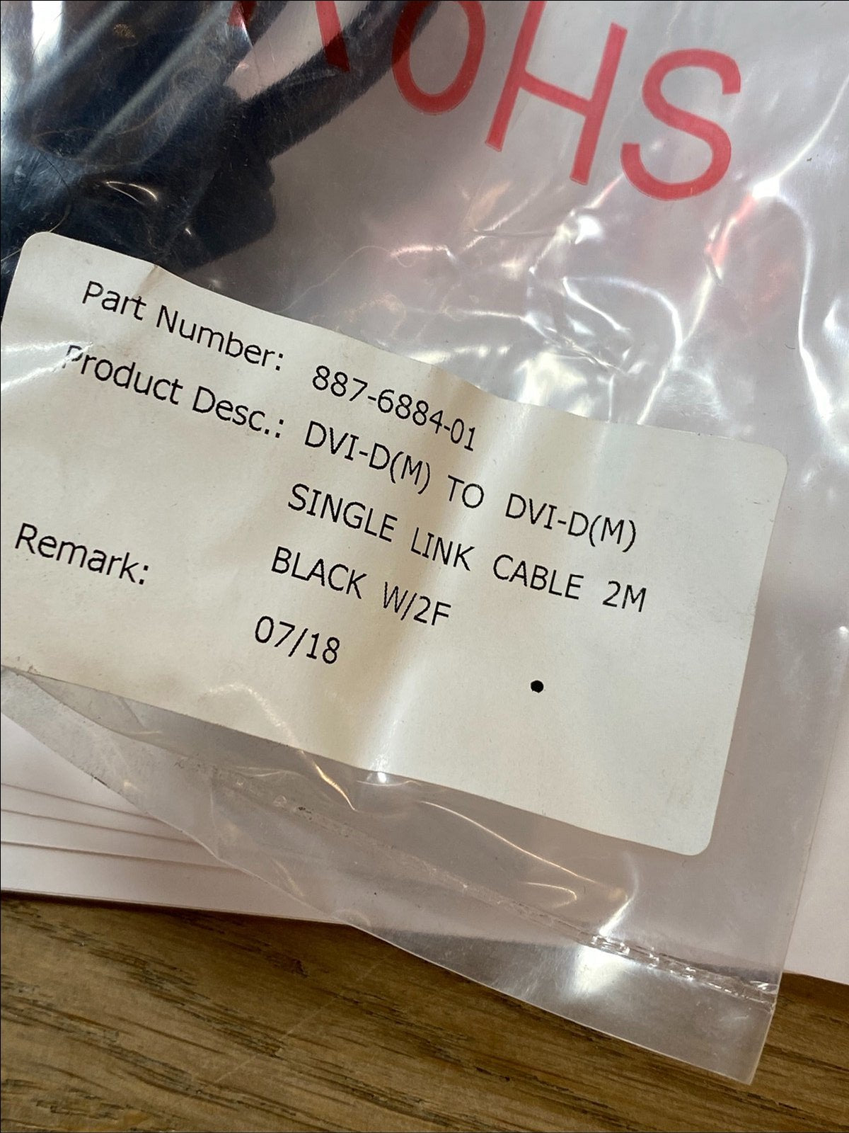 New 887-6884-01 DVI-D (M) to DVI-D (M) Single Link Cable 2M Black Molex W/2F