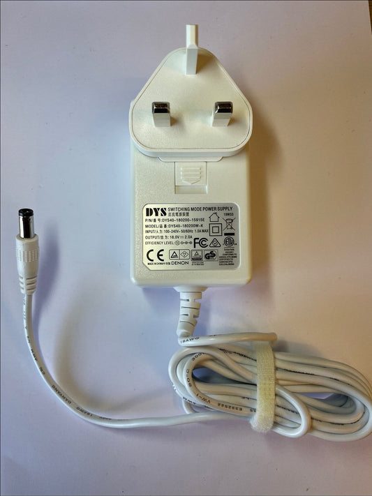 18V 1500mA Power Supply for Alto Zephyr ZMX122FX 4 Channel Compact Mixer