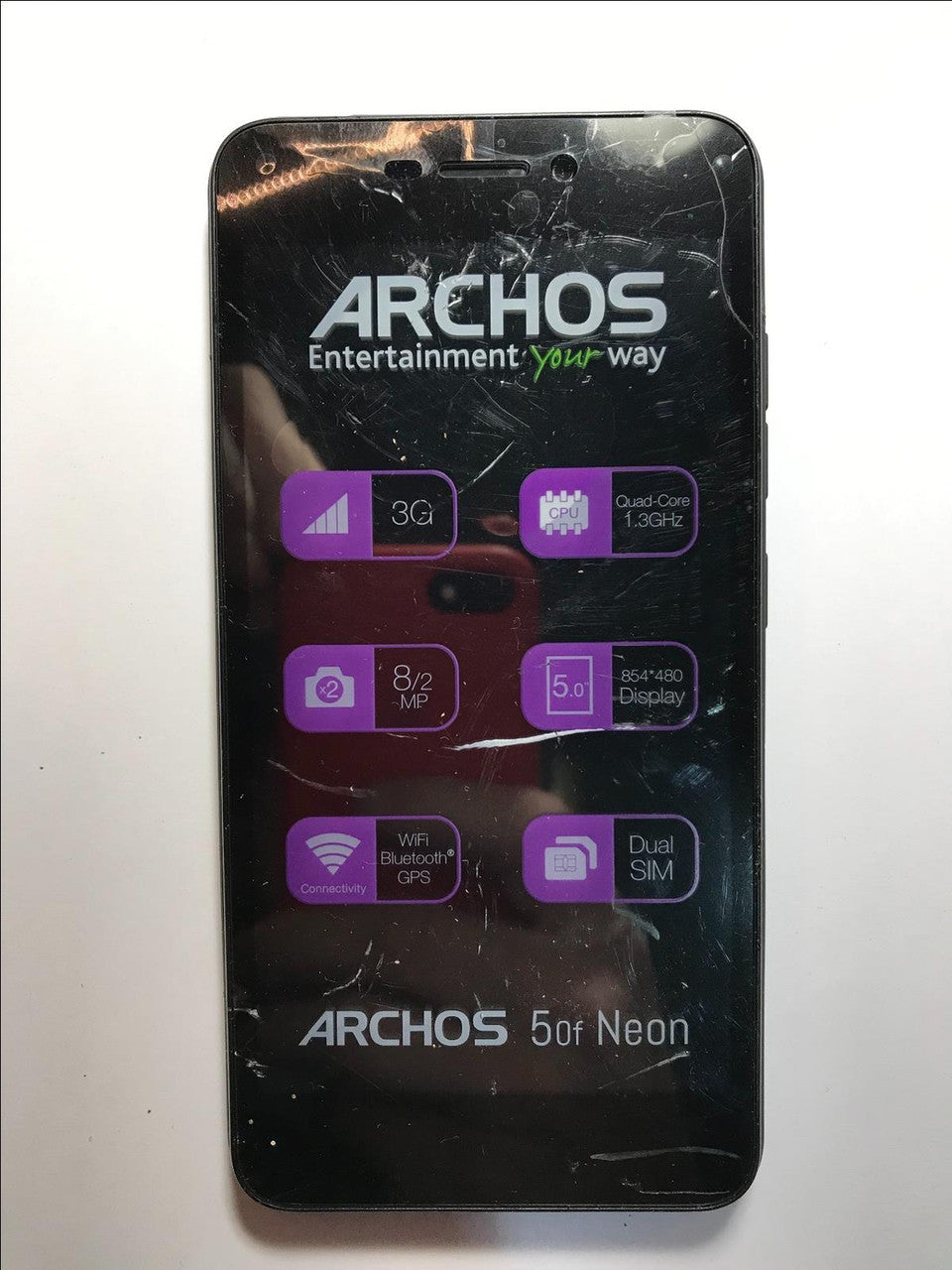 NAKED Ex Display ARCHOS 50f Neon Smartphone with Damaged Back