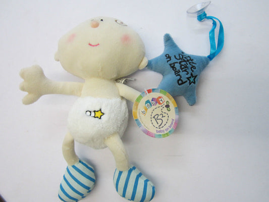 Baby Boys Little Star on Board Car Window Teddy with Glass Suction Sucker Cup