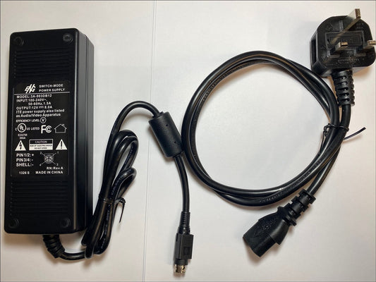 Replacement 12V 8A Switch Mode Power Supply AC-DC Adaptor 3A-903DB12 4 Pin
