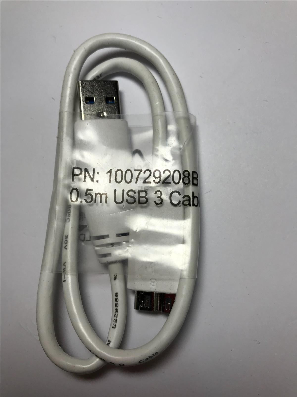WHITE USB3 Cable Lead 0.5M PN:100729208B for External HDD USB 3.0 USB3.0 SS FAST