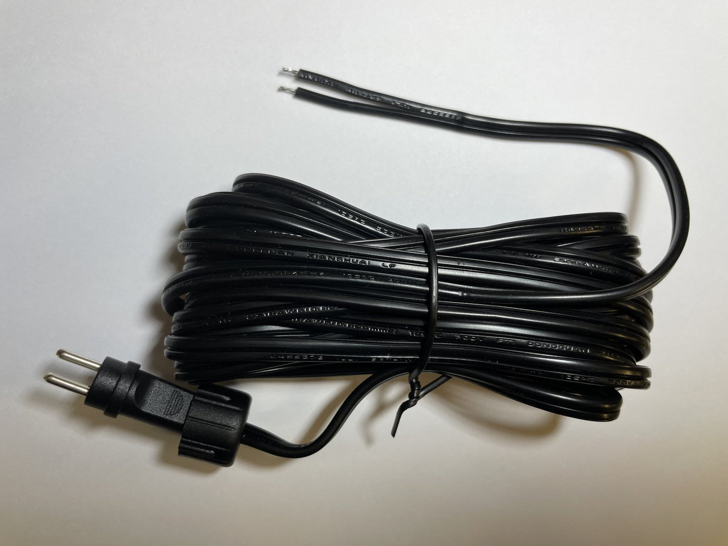 2 Pin Screw Waterproof Outdoor AC-AC Adaptor Fly Lead with 2 Bare Ends