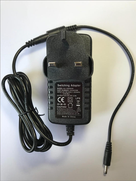 15V 2.0A 2A 1.5A Mains AC-DC Adaptor Power Supply with 3.5mm x 1.3mm Tip