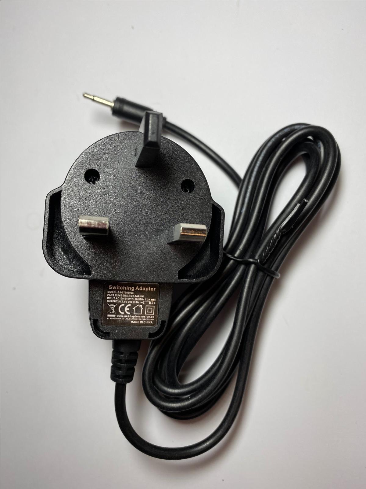 DC 7.5V 300mA AC Adaptor for BINATONE Latitude 150 Twin Charger Pod 625520310002