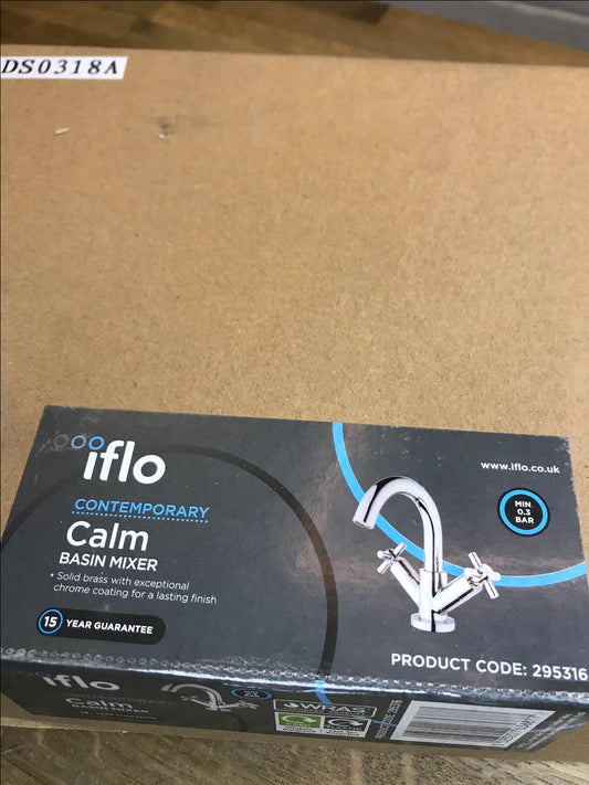 IFLO CALM BASIN MIXER TAP 295316 SOLID BRASS WITH CHROME COATING