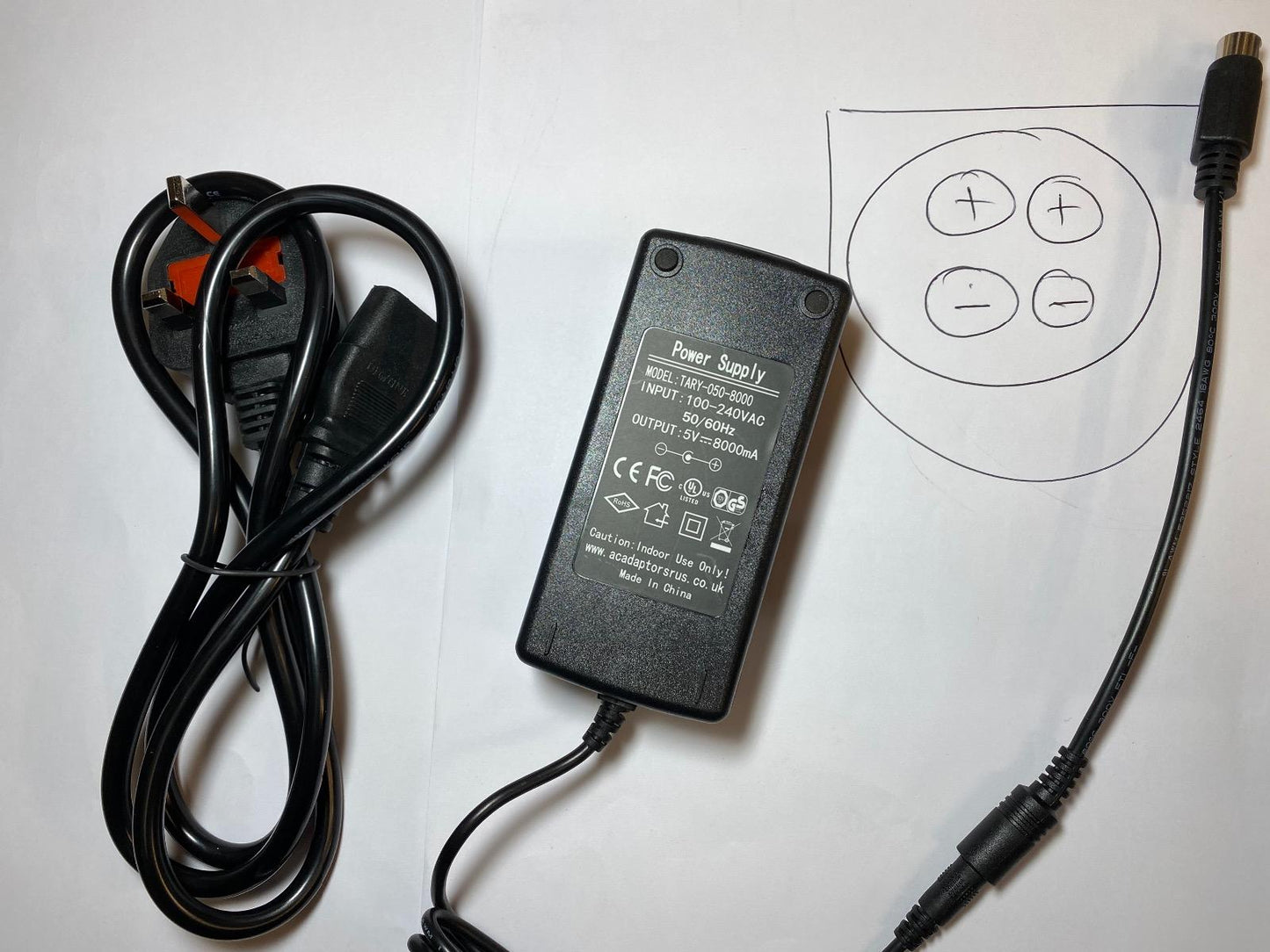 Replacement for 5V 6.5A 32.5W Powertron AC Adapter PA1065-050T2B650 4 Pin Din