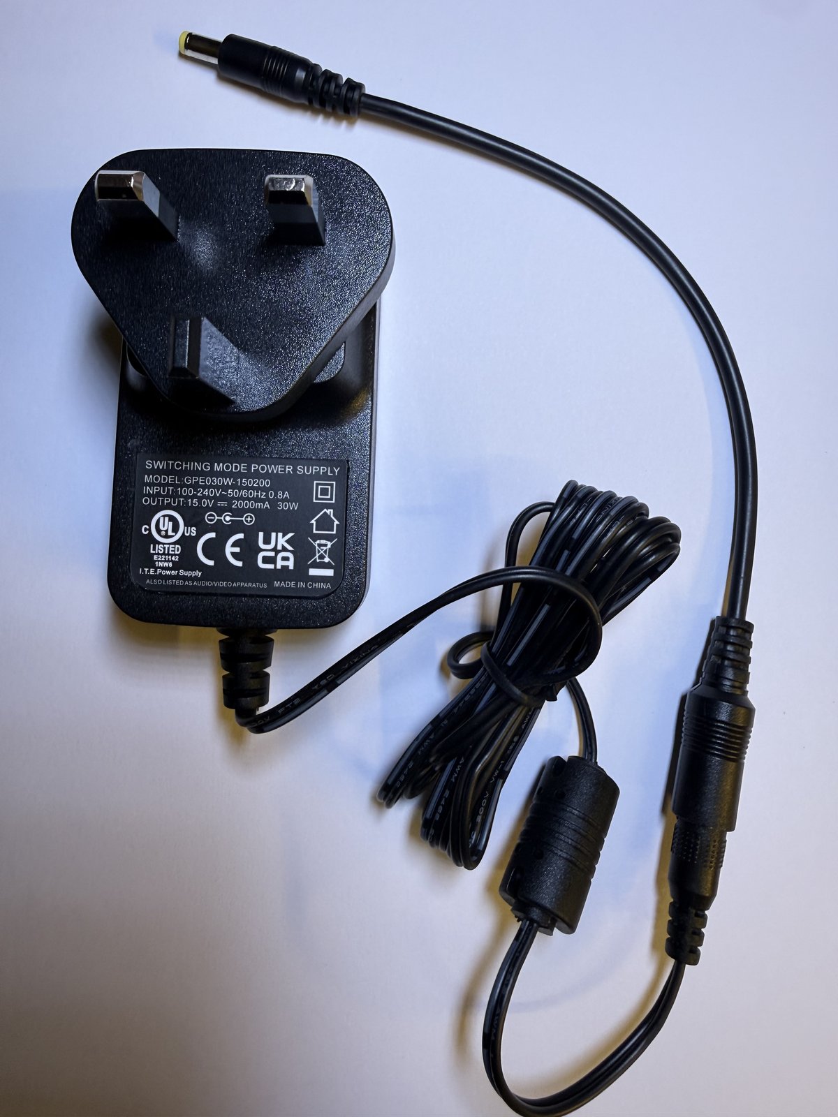 Replacement 15.0V 1.5A 22.5W Class 2 Power Supply Adaptor HXD302-1501500US/ZZ