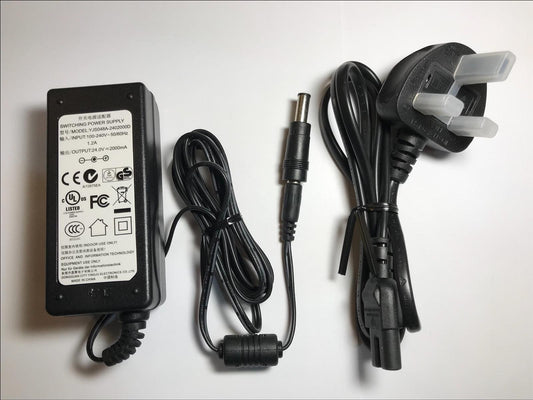 24V UK Replacement for 23V 1.5A DC Power Supply for JVC TH-WL711B Soundbar