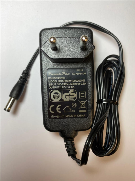 Replacement for 12V 2A EU DVE DSA‑12PFG‑12 FEU 120200 2 Pin European Plug