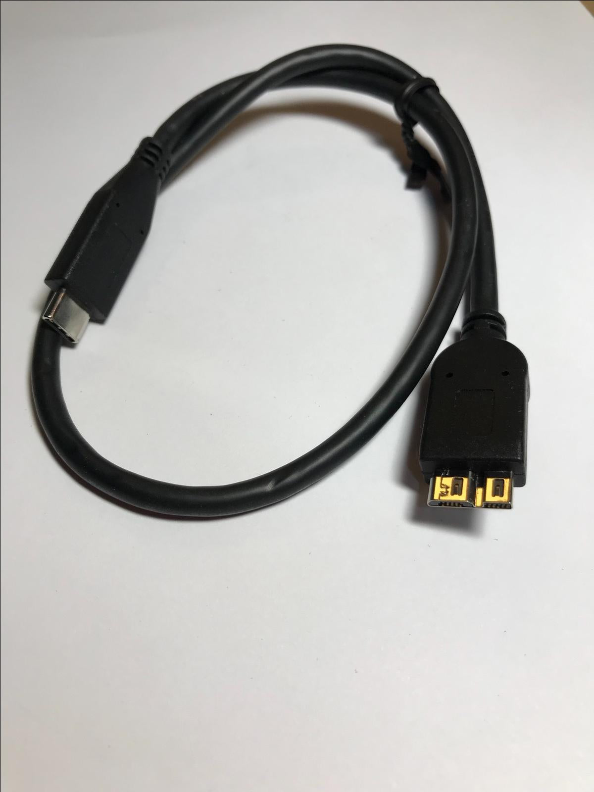 Type C to Micro USB 3.0 Data Cable for Lacie D2 2 Thunderbolt Hard Drive HDD