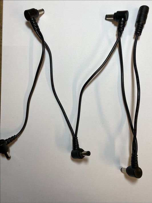 5 Way Daisy Chain Cable Lead with 1x 5.5mm x 2.1mm Socket & 5x 5.5 x 2.1 Male DC