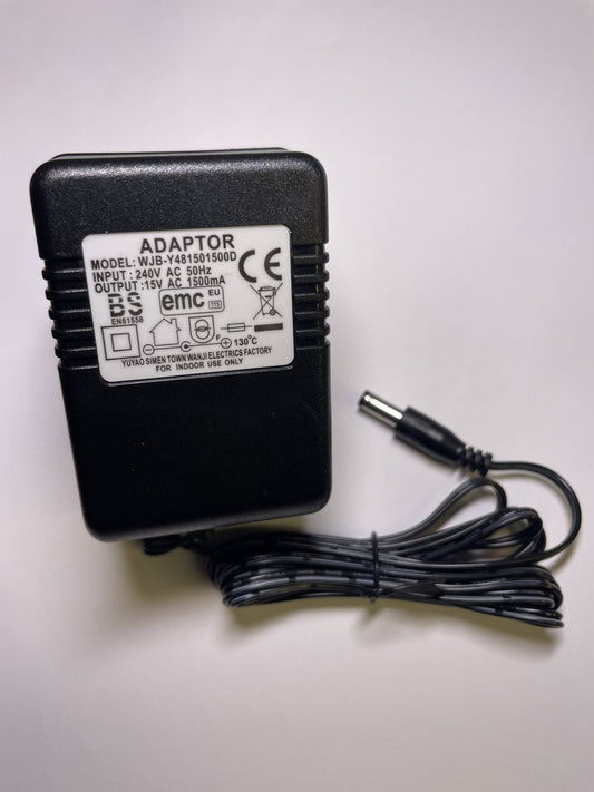 15V AC-AC Adaptor Power Supply Linear Transformer 5.5mm x 2.1mm / 2.5mm UK Plug