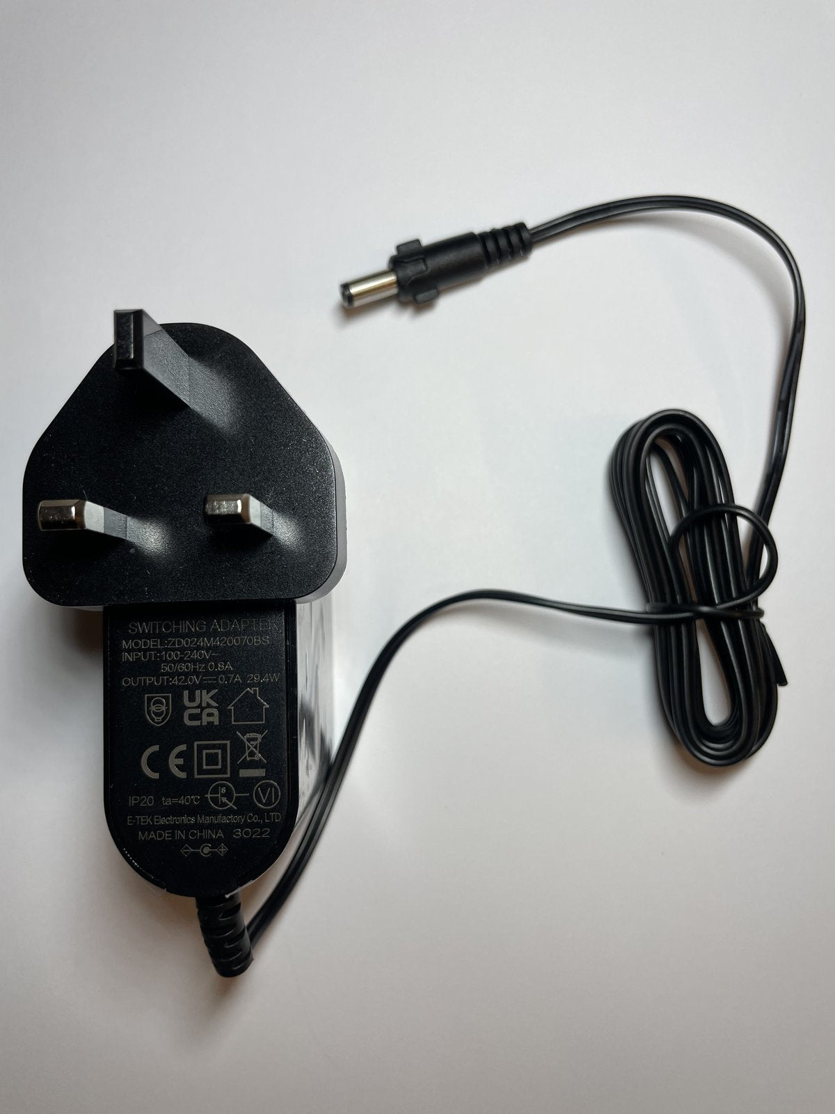 Replacement for 42V 700mA Switching Adapter ZD36W420070 Vacuum Charger