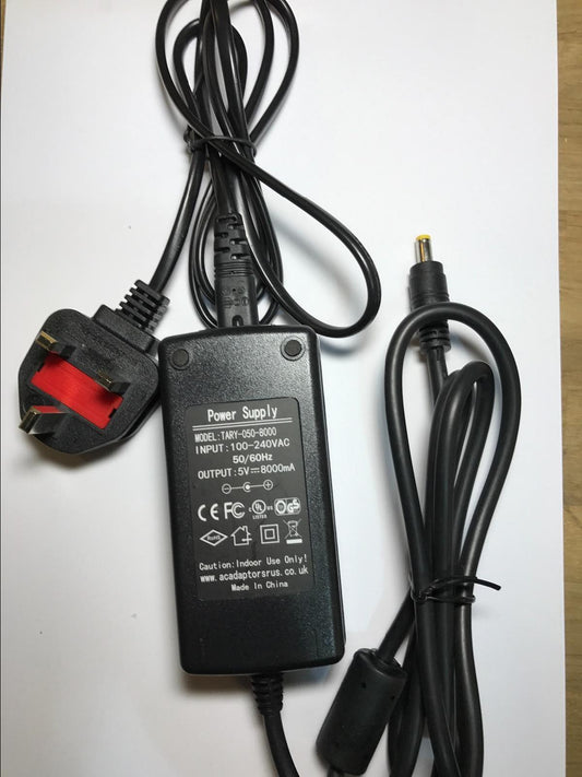 Replacement for 5.0V 5V 8A AC-DC Adapter TQ-0508000u Power Supply + UK Plug
