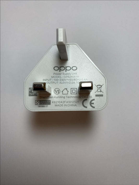 White 5.0V 2.0A 10.0W Power Supply Unit AC Adaptor Charge for Oppo A15 OP52KAYH
