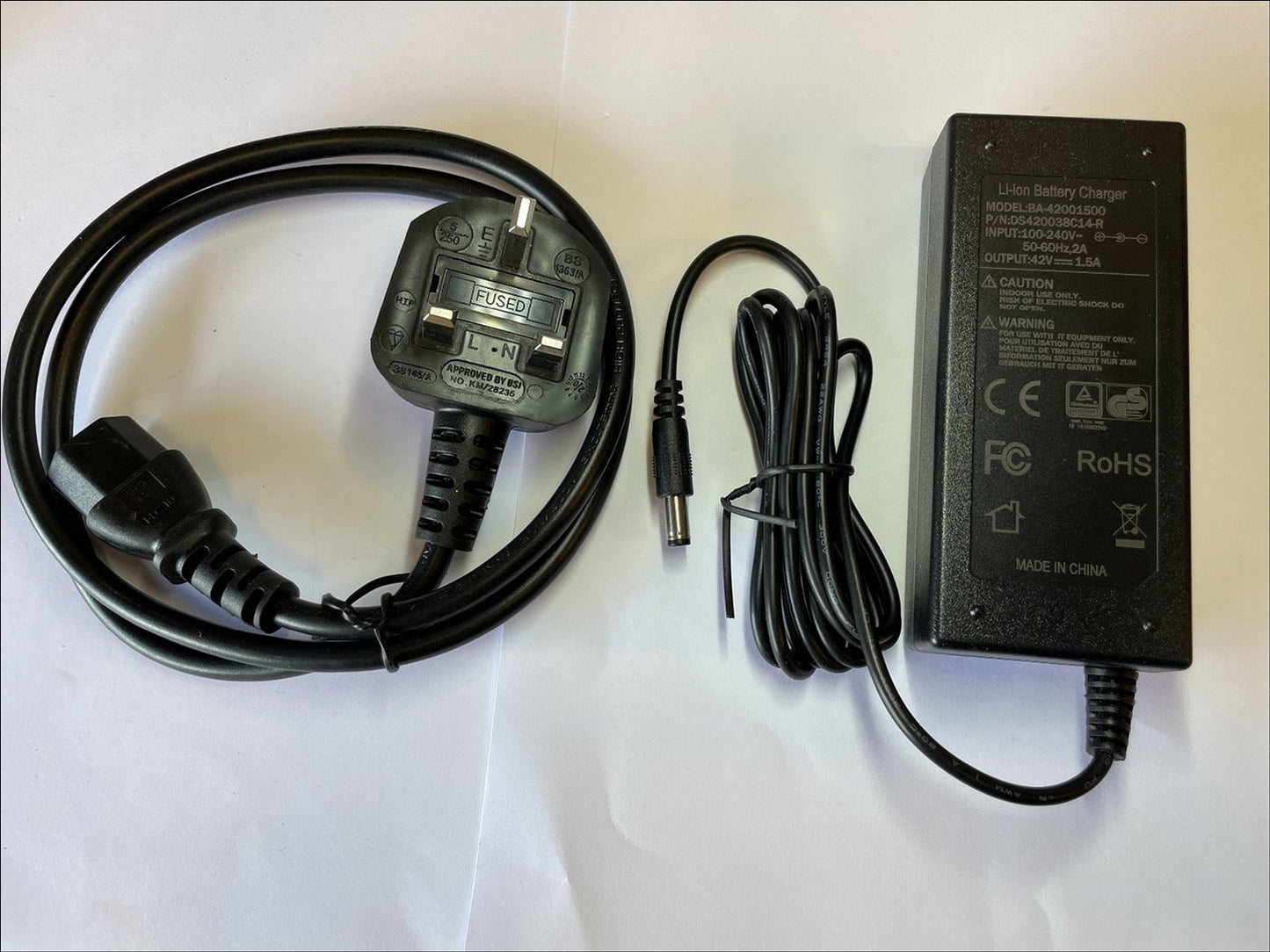 Replacement 42V 1.5A Charger for Zinc ZC06807 Eco Max Electric Scooter UK Plug