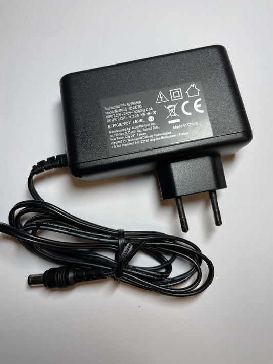 EU PLUG TECHNICOLOR 6219680A WAG025 ADTG 12V 3.2A AC ADAPTOR POWER SUPPLY