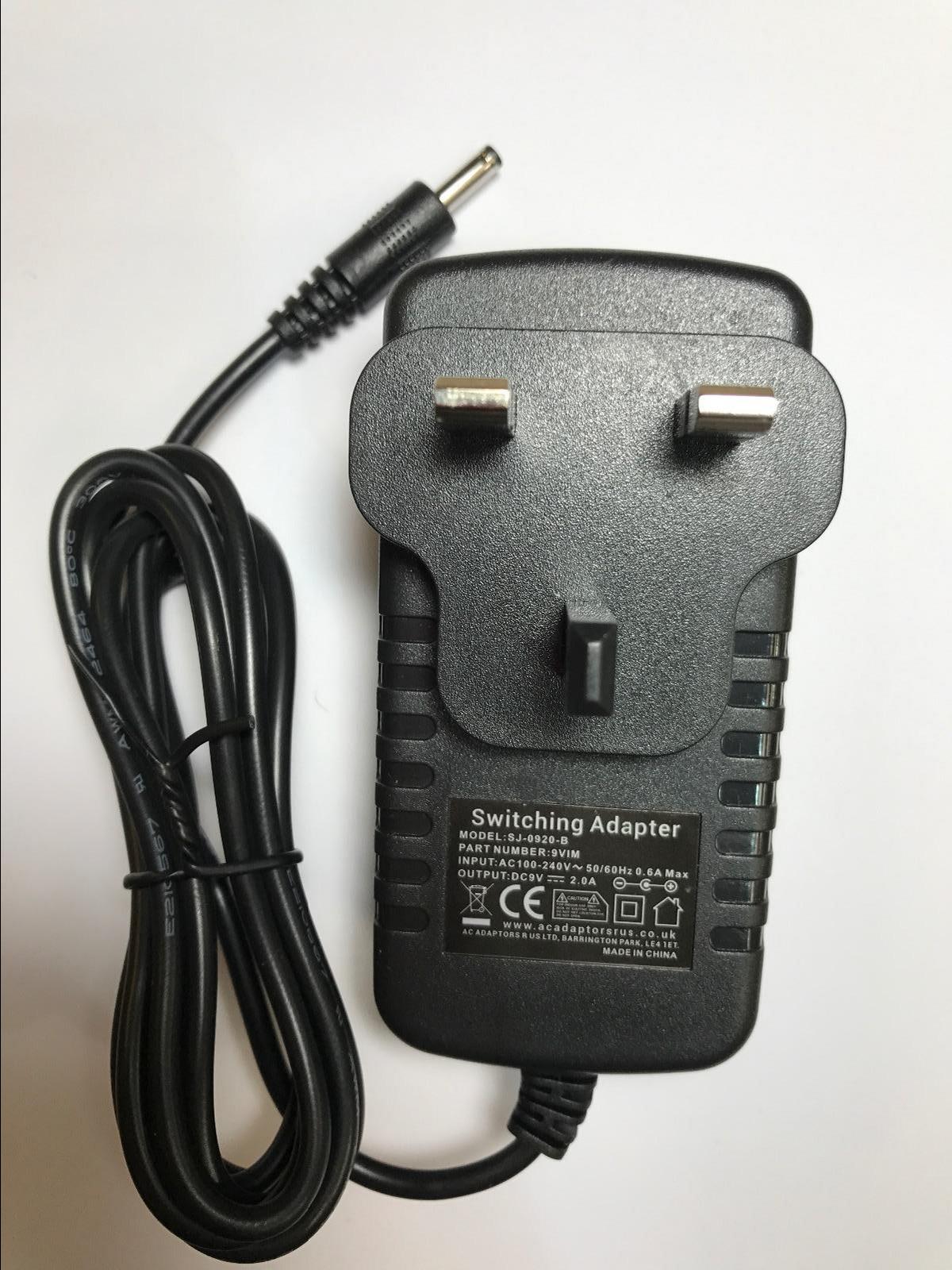 9V 2000mA Mains AC-DC Switching Adapter Charger for Zenithink C91 SAW24-090-2000