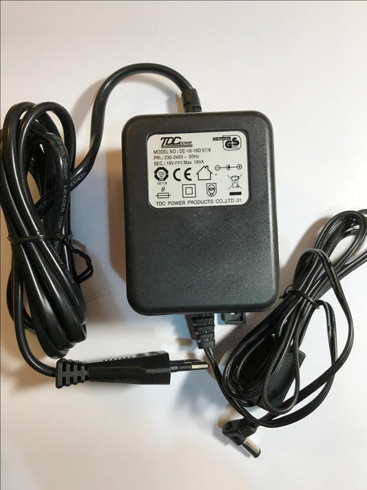 EU 16V 1A MAX 16VA TDC POWER MODEL NO DE-16-16D57/9 16D 57/9 TRANSFORMER POWER