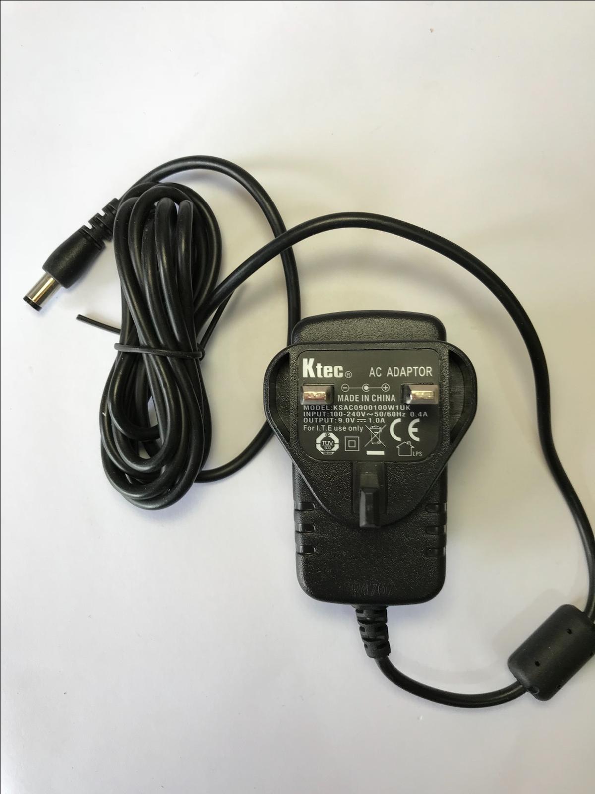 Ktec AC Adaptor KSAC0900100W1UK 9.0V 1.0A for Bierley MonoMouse / ColorMouse