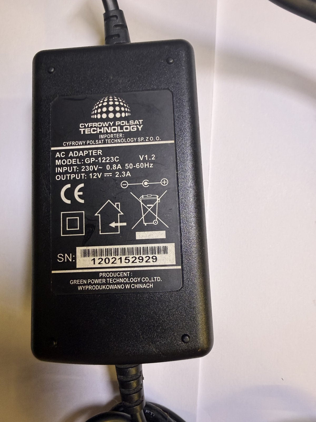 EU 12V MAINS BOSE WAVE MUSIC SYSTEM AC ADAPTOR POWER SUPPLY PLUG