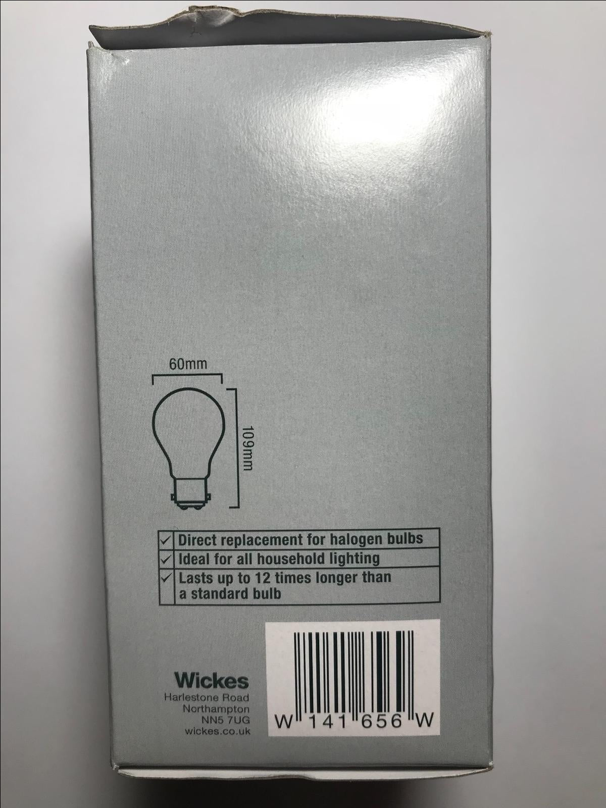 Pack of 5 Wickes LED BC GLS Lamp 5.6W = 40W 470lm B22 Light Bulb