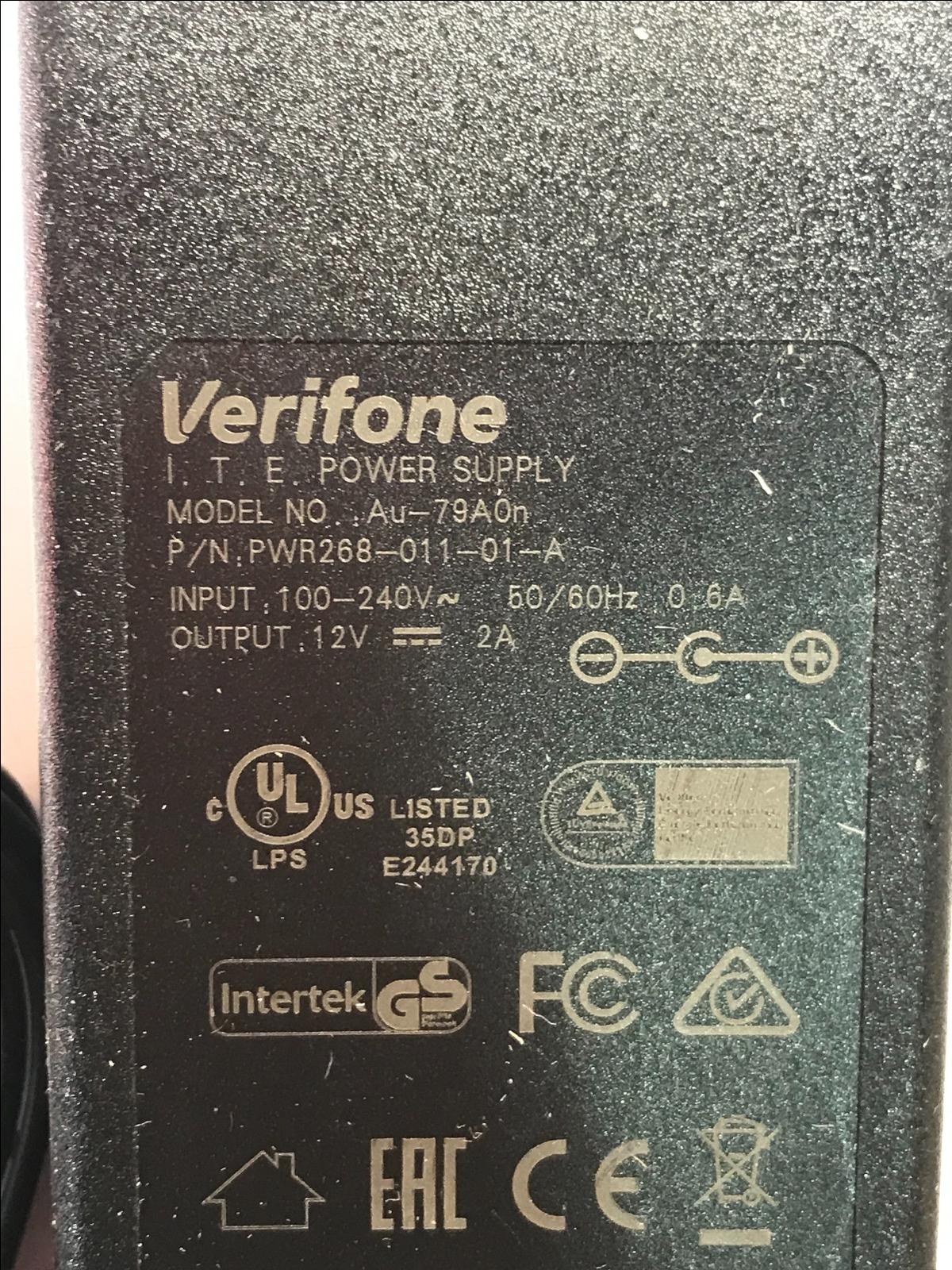 Genuine VeriFone ITE Power Supply AU-79A0n 12V 2A AC Adaptor PSU PWR268-001-01-B