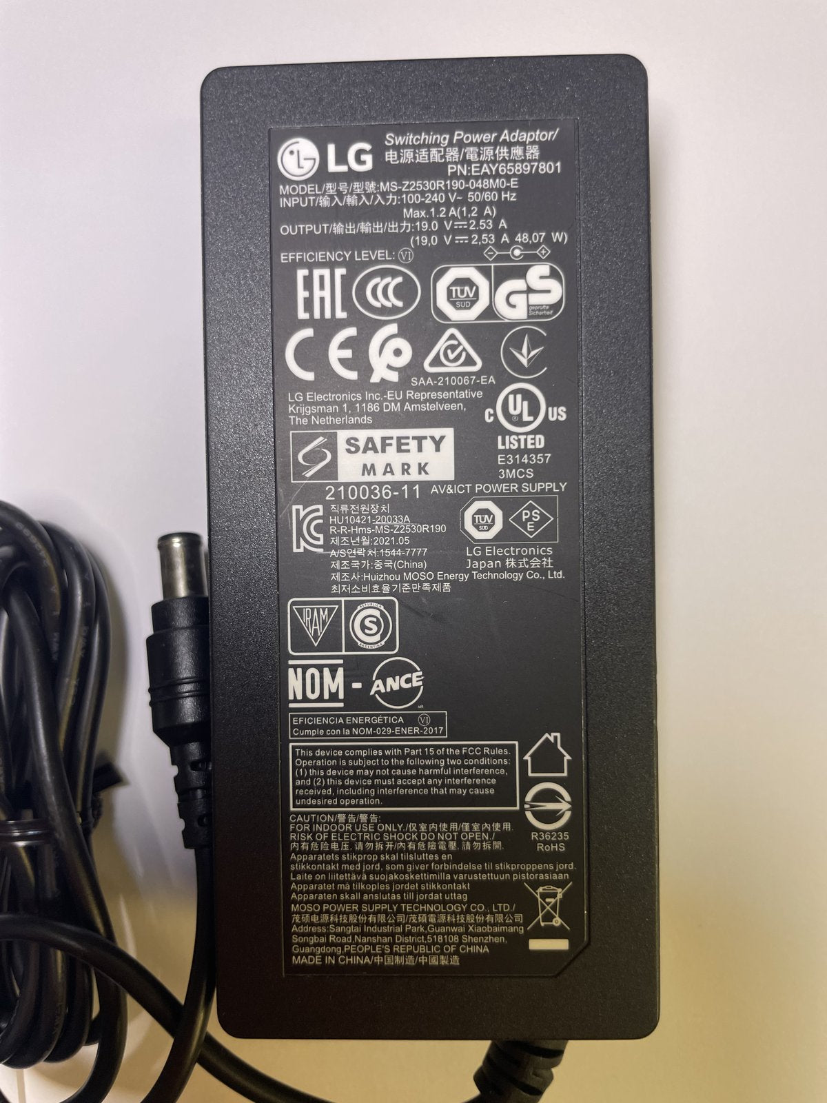 Replacement for 48W/19V 19V 2.53A Samsung A4819_KSML AC/DC Adapter for HW-R450