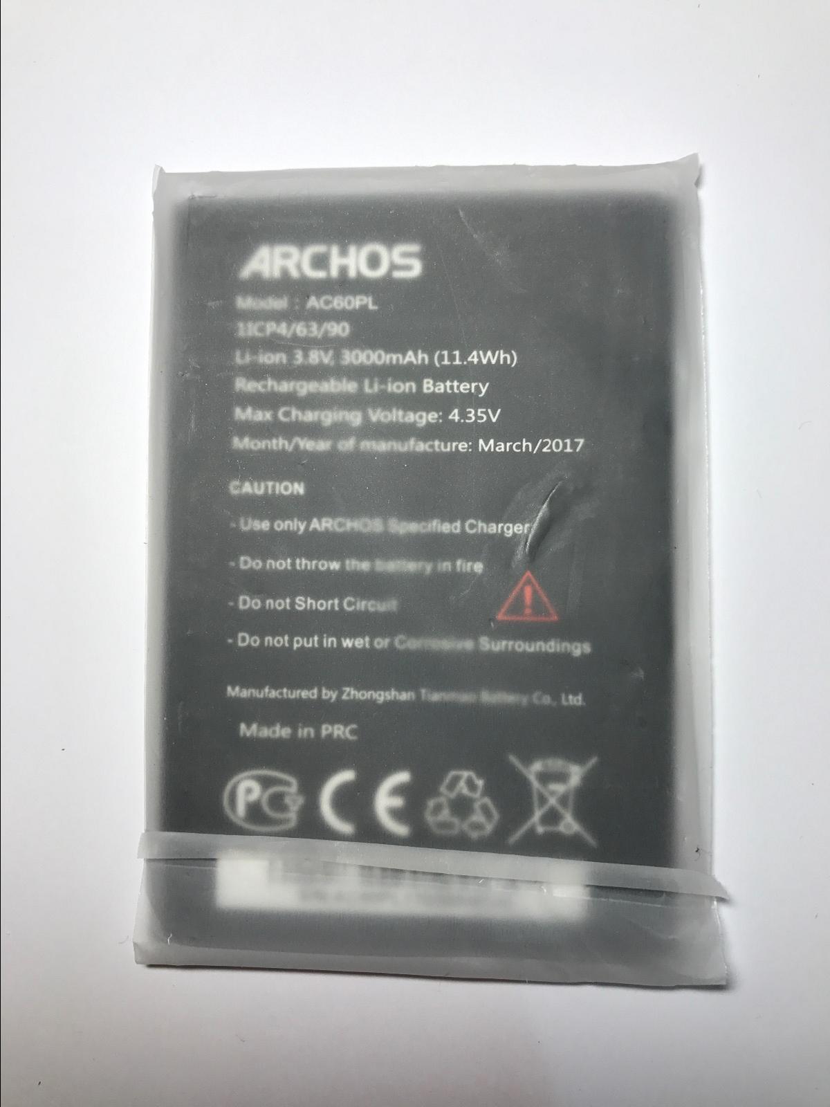 ARCHOS 60 Platinum Li-ion battery 3.8V 3000mAh 11.4Wh AC60PL 1ICP4/63/90