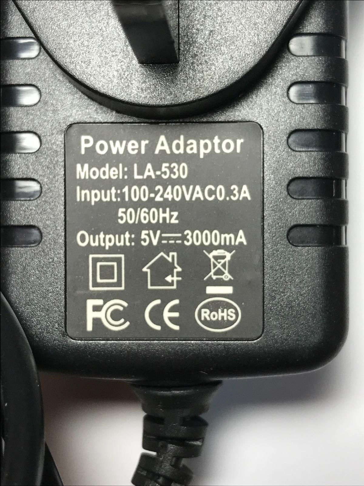UK 5V 3A Mains AC-DC Switching Adaptor Power Supply Charger 5.5mm x 2.1m / 2.5mm