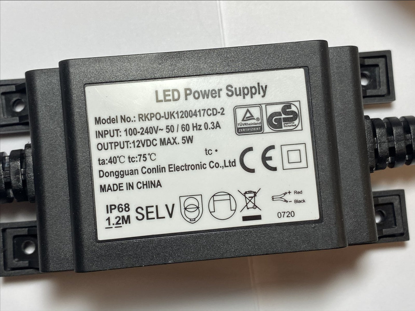 Waterproof Replacement for VEGA AC/DC Power Adapter model EHT-5-IP 12VDC MAX 5W