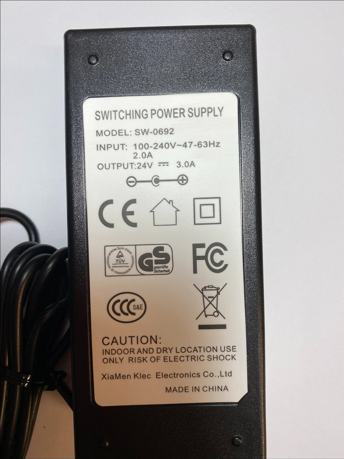 Replacement 24V AC-DC Power Adaptor for Roland CAMM-1 GS-24 Vinyl Cutter Plotter