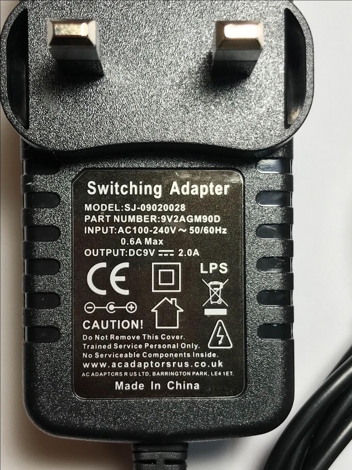 9V 1.5A Mains AC-DC Adaptor Power Supply Charger 4 LAVA LD-826 Android Tablet PC
