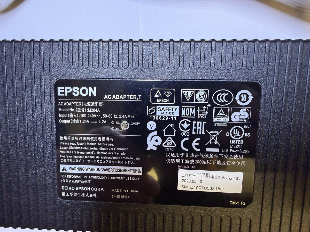 Replacement 24V 4.2A EPSON AC ADAPTER M284A 3 Pin Din 219542400 for Printer